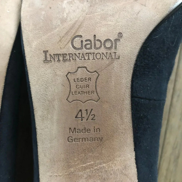 Gabor International Leather Blue Suede Shoes w 2.5" Heels Sz 6.5 US NWOT - Picture 10 of 13